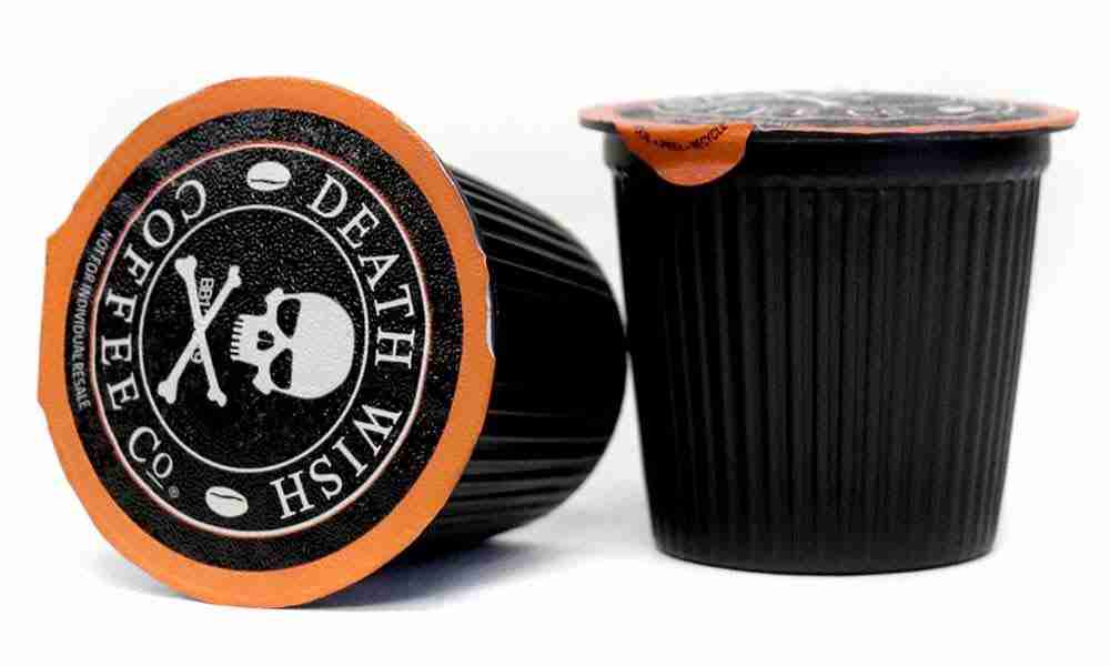 Two pods of deathwish coffee k-cups. one of the best tasting K-Cup flavors. 