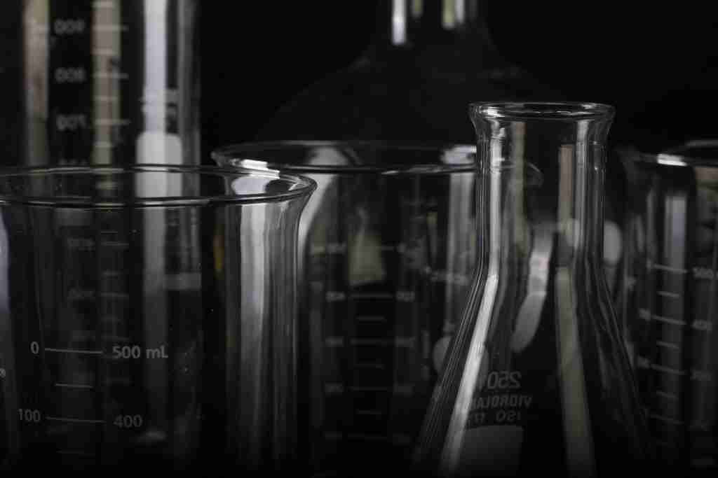 Glass beakers used for science