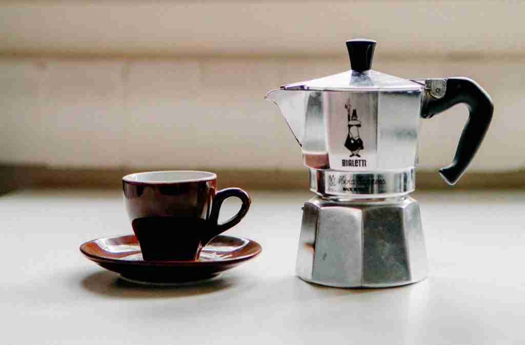 moka pot next to coffee pot